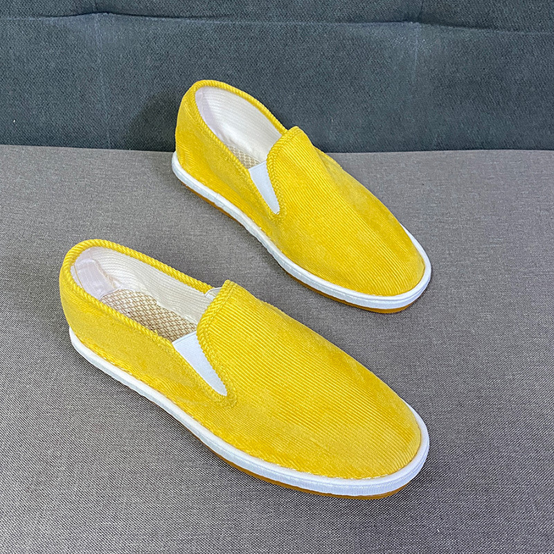 Xishan old Beijing cloth shoes men's social corduroy tendon bottom slip-on low-top Tods canvas shoes spirit guy image 2