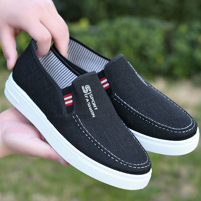 Casual Shoes New Lightweight Breathable Versatile Canvas Shoes Men's Slip-On Old Beijing Style Durable image 3