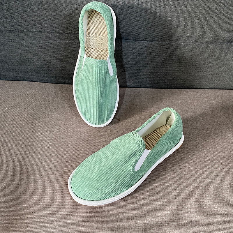 Xishan old Beijing cloth shoes men's social corduroy tendon bottom slip-on low-top Tods canvas shoes spirit guy image 3