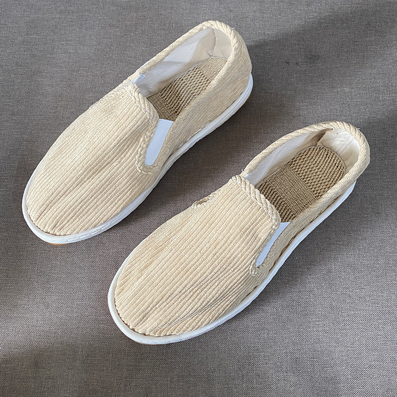Xishan old Beijing cloth shoes men's social corduroy tendon bottom slip-on low-top Tods canvas shoes spirit guy image 4
