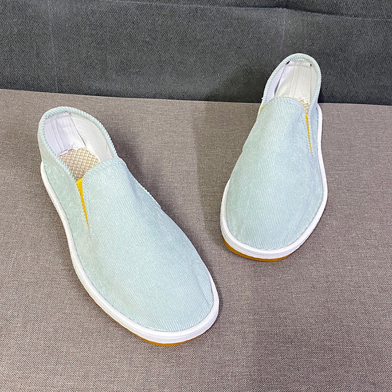 Xishan old Beijing cloth shoes men's social corduroy tendon bottom slip-on low-top Tods canvas shoes spirit guy image 6