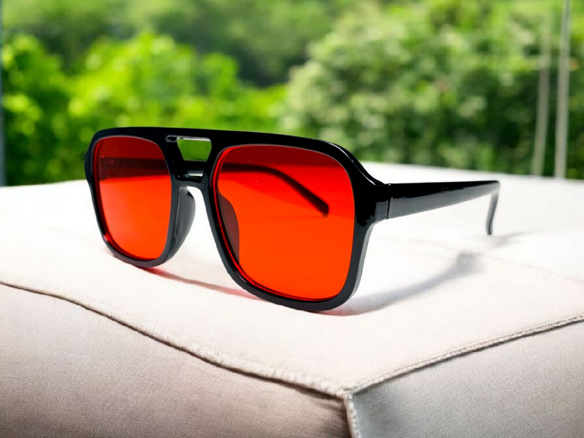 Black Square Aviator Sunglasses