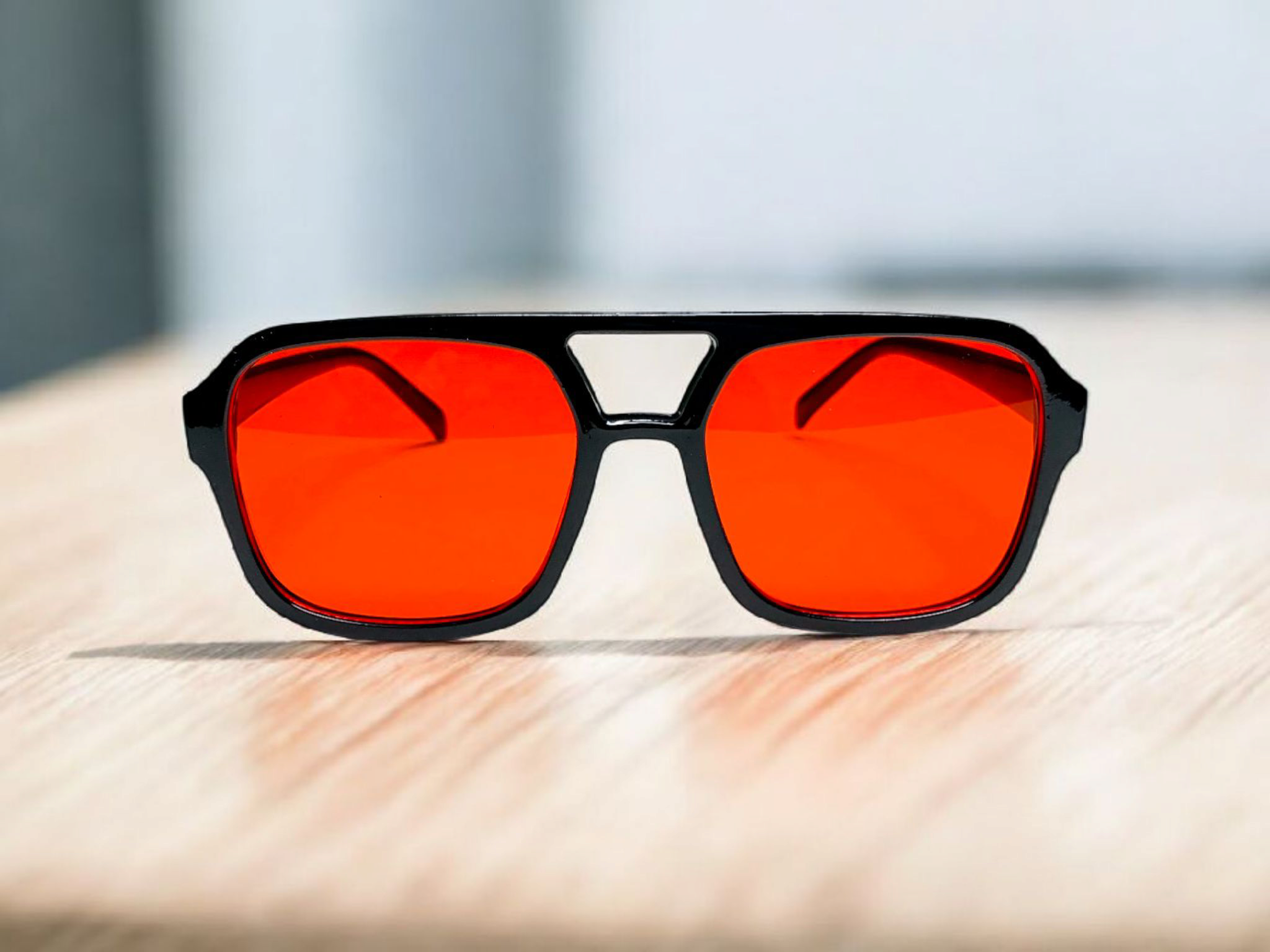 Black Square Aviator Sunglasses image 3