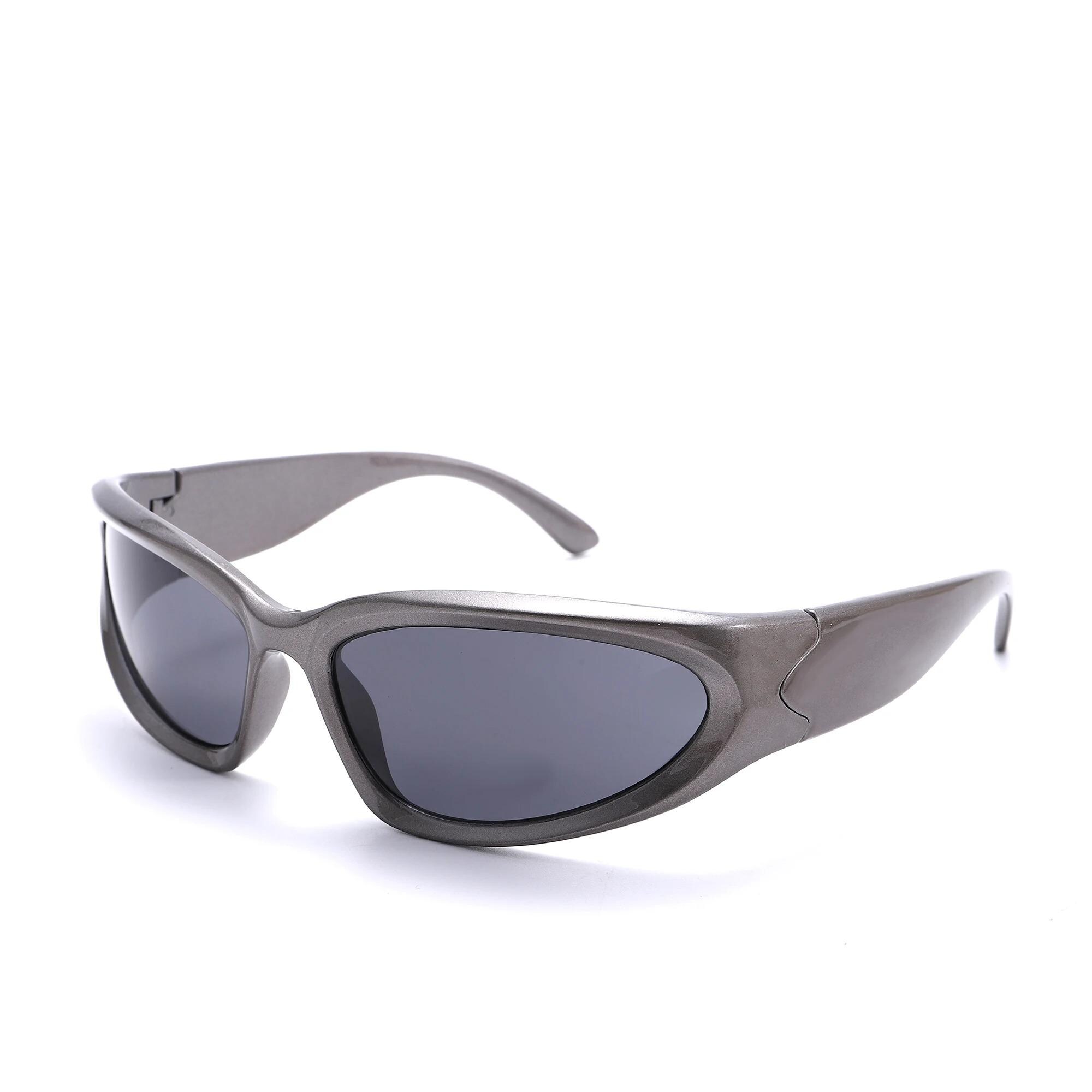 Aero-Sport Wrap-Around Sunglasses – UV400 Protection – Black/Silver image 2