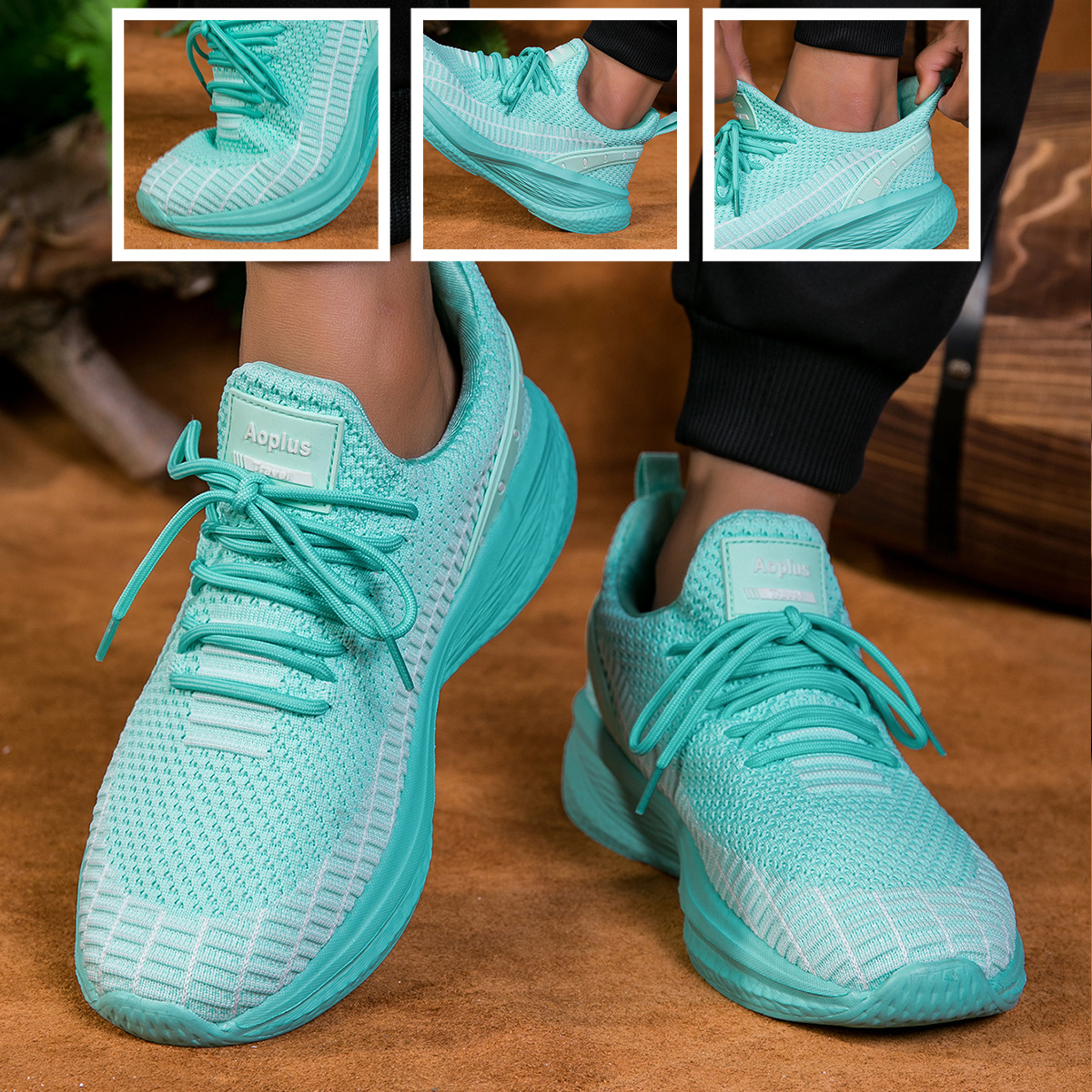 Cross-border popular summer men's shoes, trendy Korean style, colorful mesh, breathable sports casual running shoes image 1