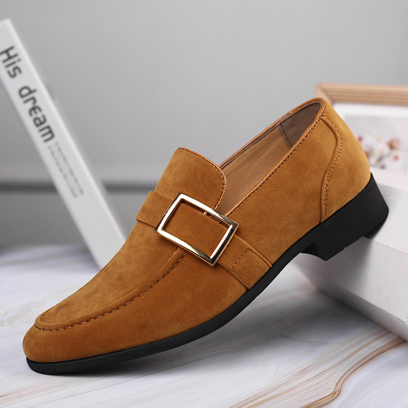 Spring new leather shoes men's casual shoes frosted feet driving shoes large size Bean shoes a generation of hair