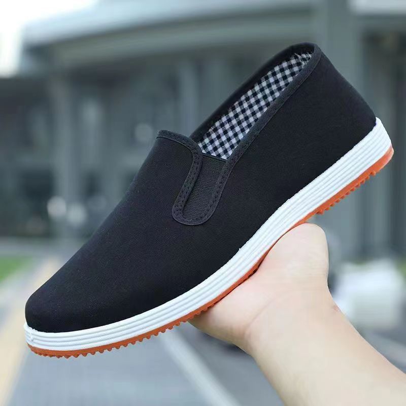 Authentic old Beijing cloth shoes men's spring rubber beef sole canvas non-slip breathable driving comfortable wear-resistant cloth shoes image 1