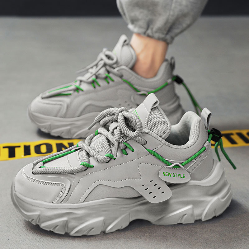 Men's Shoes 2026 Spring New Trendy Youth Sports Versatile Casual Shoes Thick-Soled Height-Increasing Dad Shoes Trendy Shoes