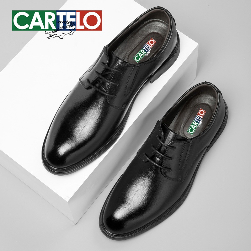 Cartier crocodile leather men's business formal shoes, wedding groom shoes, genuine leather soft sole, high-end derby shoes image 1