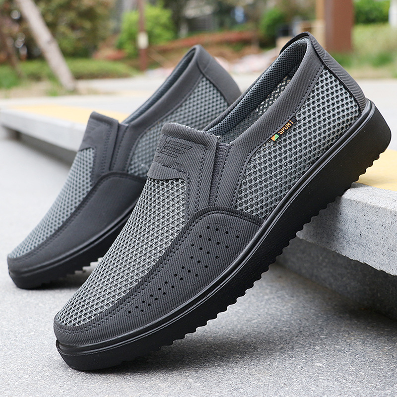 Cross-Border Foreign Trade Large Size Men's Shoes Summer Mesh New Men's Cloth Shoes Breathable Slip-On Casual Polyurethane Sandals image 1