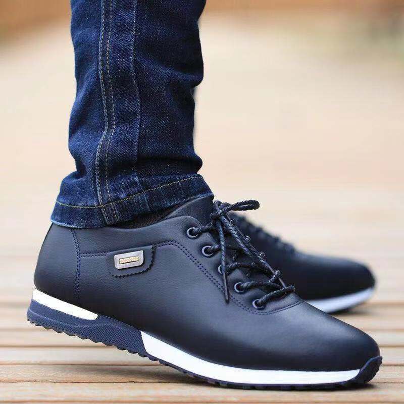 Summer Leather Shoes Men's Korean Style Men's Casual Shoes Waterproof sneaker Breathable Sneakers Young Men's Shoes Leather Shoes Men's