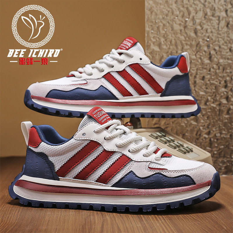 Bee Wolf Flagship Store New Spring/Summer Men's Shoes Soft Sole Sports Running Shoes Breathable Mesh Forrest Gump Shoes Trendy