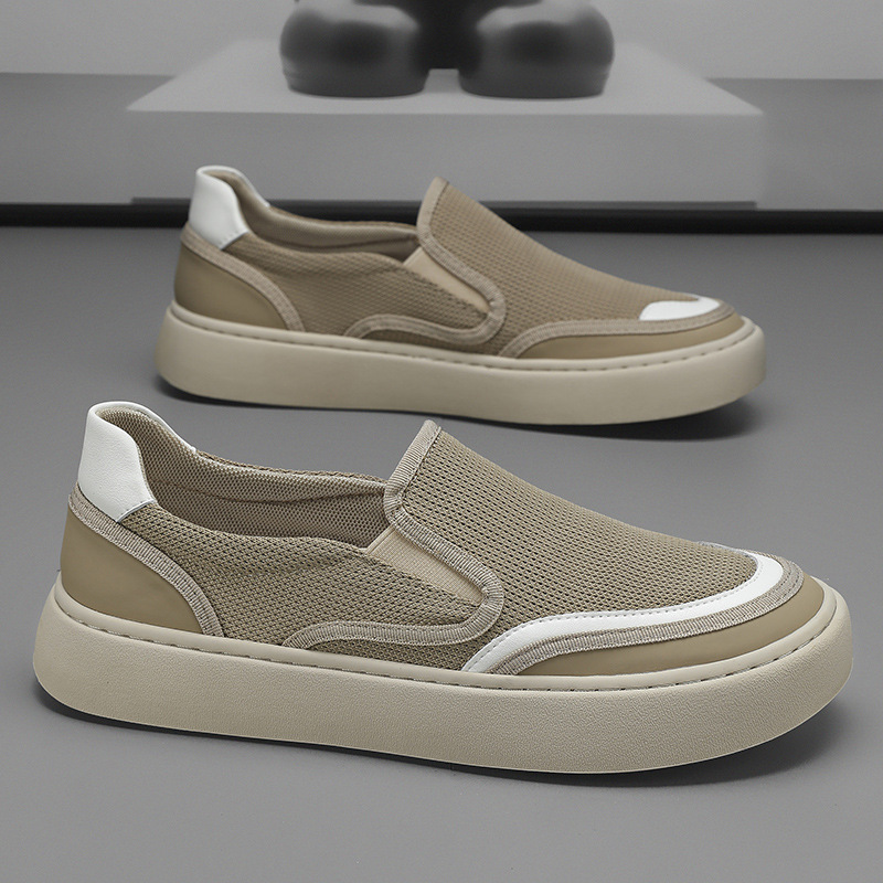 Men's slip-on shoes, spring style, men's odor-resistant black mesh shoes, men's sports casual old Beijing cloth shoes image 1