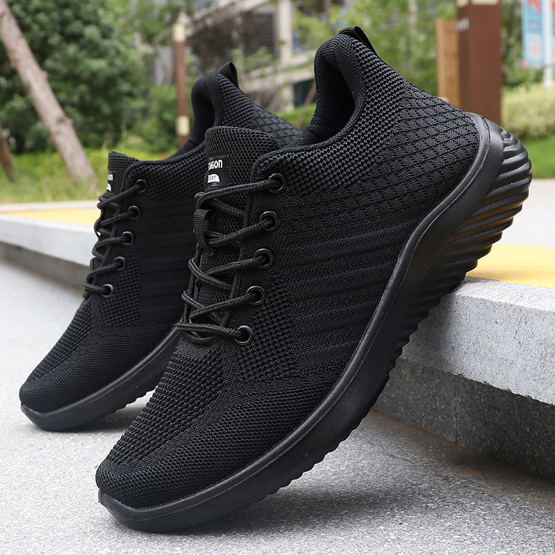 Foreign trade fly woven men's shoes spring cross-border shoes wholesale men's casual shoes polyurethane breathable sneak mesh men image 1