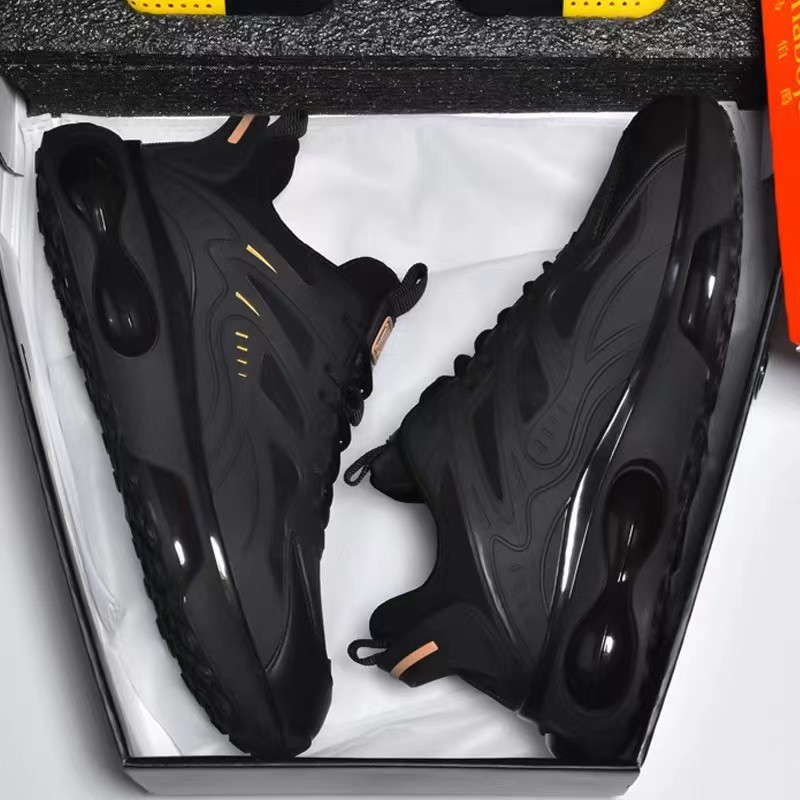 Cross-Border Wholesale Mesh Black Warrior Men's Shoes 2026 New Single Cotton Same Style Youth Running Sports Casual Thick-Soled Shoes image 1