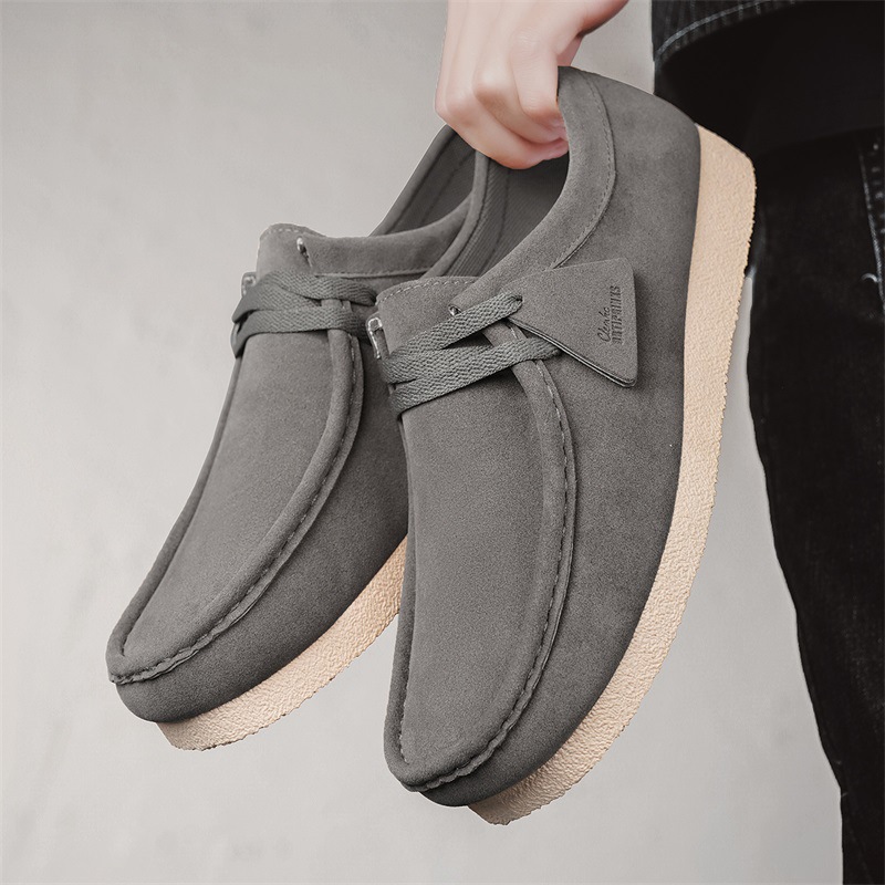 2025 Spring and Summer Nubuck Leather Snail Shoes Internet Celebrity Popular Soft Soled Casual Leather Shoes Slip-On Beanie Shoes Men's Shoes