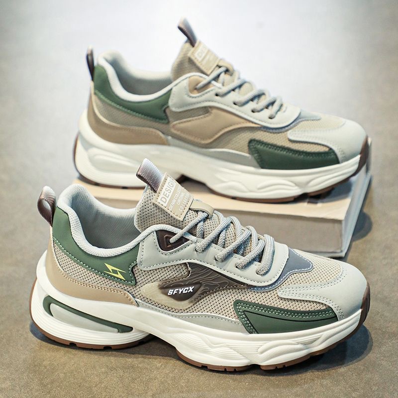 Clearance Sale Men's Shoes Odor-Resistant Mesh Sneakers 2025 Spring and Autumn New Sports Casual Student Thick-Soled Dad Shoes