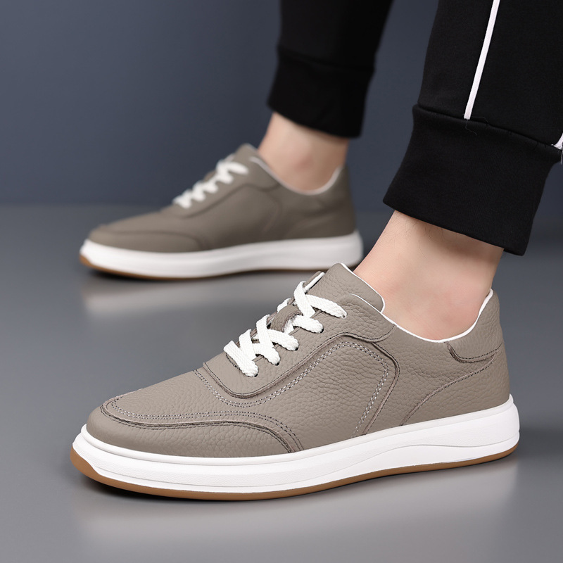 Cross-border leather shoes, business leather shoes, men's winter 2023 new style, youth British style, thick-soled men's casual trendy shoes image 1