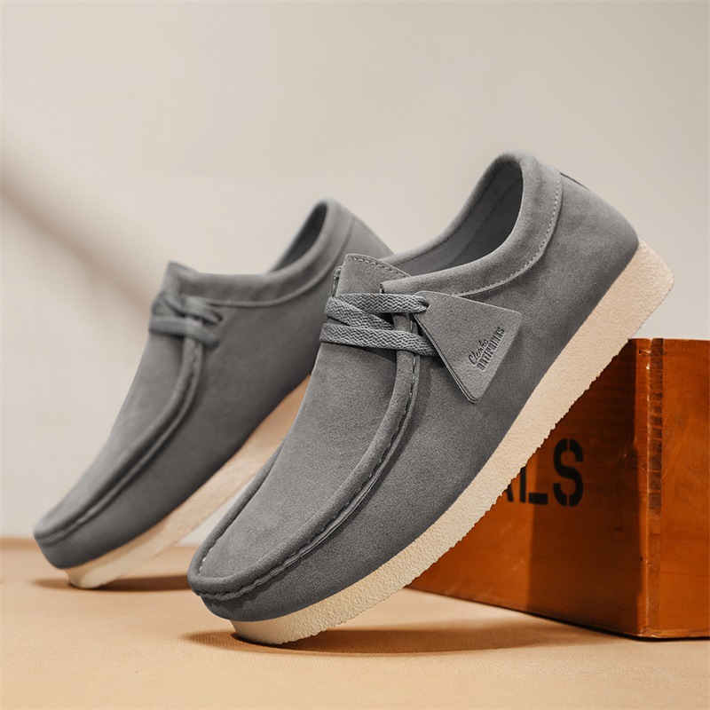 2025 Spring and Summer Nubuck Leather Snail Shoes Internet Celebrity Hot Style Soft-Soled Casual Leather Shoes One-Leg Beanie Shoes Men's Shoes image 1