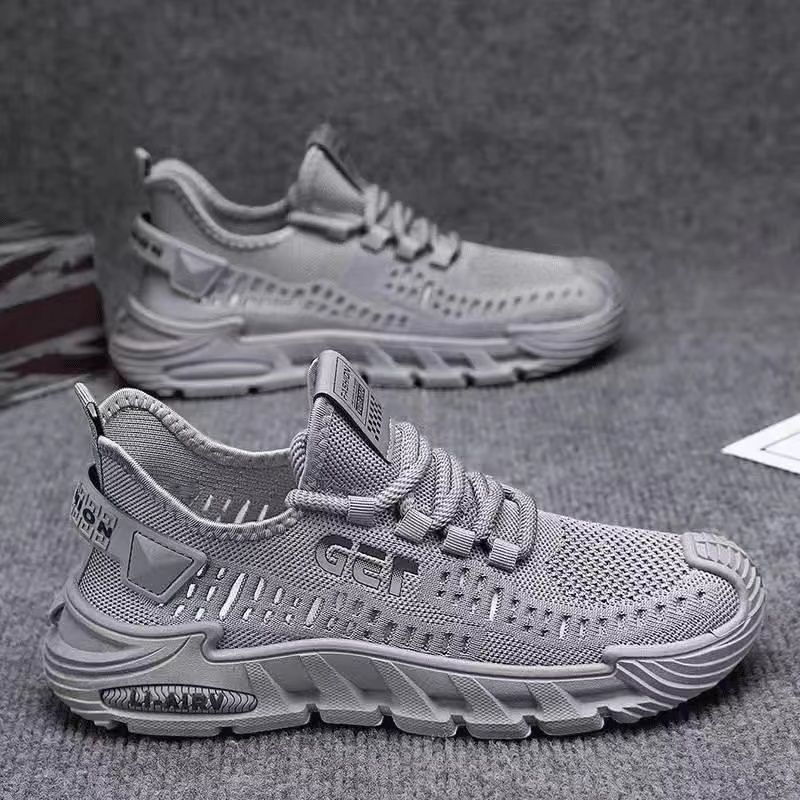 2025 new summer breathable fly woven mesh shoes men's versatile running sneaker soft bottom casual driving men's shoes image 1